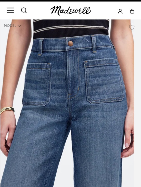 Madewell Emmett Wide-Leg Jeans Let-Down Hem Edition in Archbald Wash - Picture 2 of 7